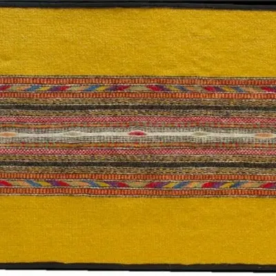 Tapestries - Portospino Yellow, handwoven wall panel - EUGENIA PINNA