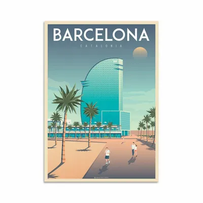 Carterie - Carte d'art - Carte d'art - Barcelona W Hotel - Olahoop Travel Art Cards - WALL EDITIONS