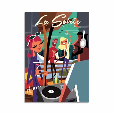 Card shop - Art-Card 10,5 x 14,8 cm - Soire?e Alpine - Gary Godel - WALL EDITIONS
