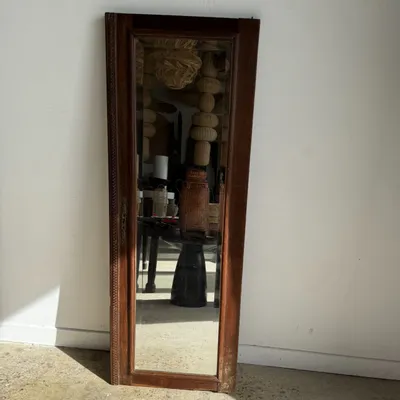 Miroirs - Miroir ancienne porte (droite) d’armoire en chêne à glace biseautée - OFFICE OBJETS