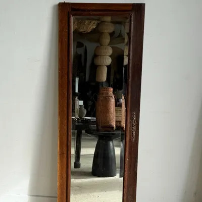 Mirrors - Antique mirror with oak cabinet door (left) with bevelled glass - OFFICE OBJETS