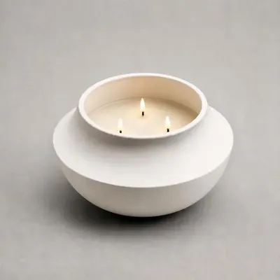 Sculptures, statuettes and miniatures - A candle in its iconic Calligramme porcelain holder - Mini P.1 Bg - CALLIGRAMME