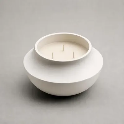 Sculptures, statuettes and miniatures - A candle in its iconic Calligramme porcelain holder - Mini P.1 Bg - CALLIGRAMME