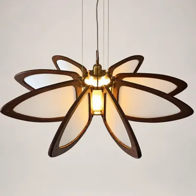 Plafonniers - Lotus — Suspension en bois et soie - OMALIGHT