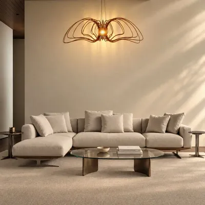 Plafonniers - Flight of Angels — Suspension sculpturale en rotin - OMALIGHT