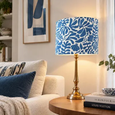 Table lamps - Blue flower patterned lampshade - CHATEAU TALES