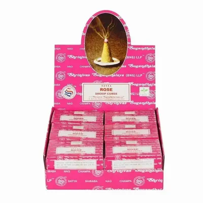 Senteurs - Lot de 12 cônes d'encens Rose Dhoop de Satya (6/30) - SOMETHING DIFFERENT WHOLESALE EUROPE BV