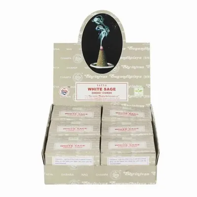 Senteurs - Lot de 12 cônes d'encens à la sauge blanche de Satya (6/30) - SOMETHING DIFFERENT WHOLESALE EUROPE BV