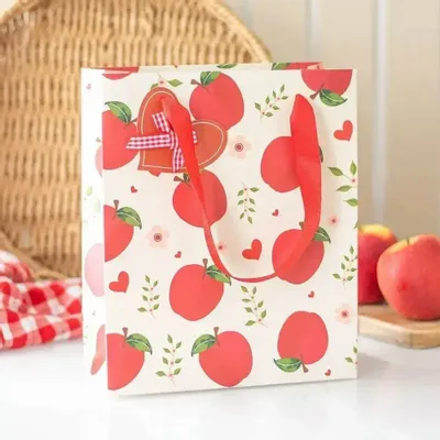 Bags and backpacks - 23cm Medium Apple Print Gift Bag - SOMETHING DIFFERENT WHOLESALE EUROPE BV