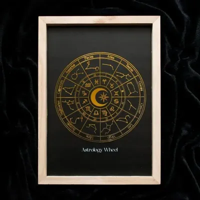 Decorative objects - Black Astrology Wheel Framed Wall Art Print - SOMETHING DIFFERENT WHOLESALE EUROPE BV