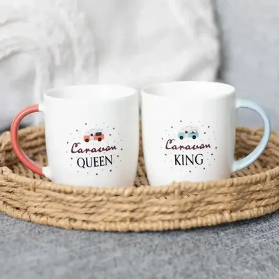 Mugs - Caravan King and Caravan Queen Couples Mug Set - SOMETHING DIFFERENT WHOLESALE EUROPE BV