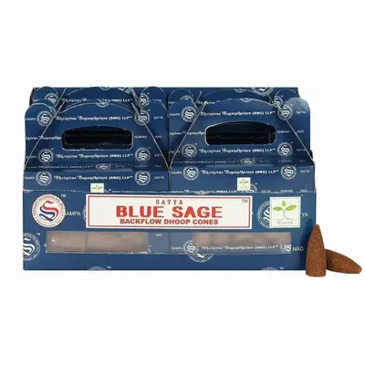 Scents - Set of 6 Blue Sage Backflow Incense Dhoop Cones by Satya (6/30) - SOMETHING DIFFERENT WHOLESALE EUROPE BV