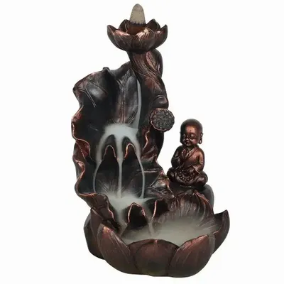 Scents - Bronze Effect Buddha Backflow Incense Burner - SOMETHING DIFFERENT WHOLESALE EUROPE BV