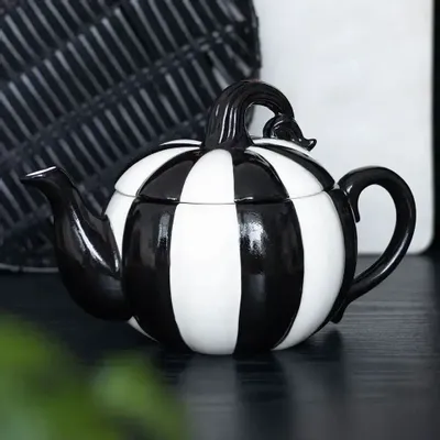 Placemats - Black and White Striped Pumpkin Teapot - SOMETHING DIFFERENT WHOLESALE EUROPE BV