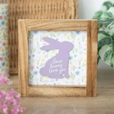 Panels - Some Bunny Loves You Wooden Frame Sign - SOMETHING DIFFERENT WHOLESALE EUROPE BV