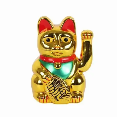 Ornaments - 6 Inch Gold Money Cat - SOMETHING DIFFERENT WHOLESALE EUROPE BV