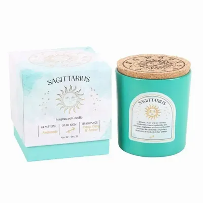 Candles - Sagittarius Ylang Ylang & Amber Gemstone Zodiac Candle - SOMETHING DIFFERENT WHOLESALE EUROPE BV