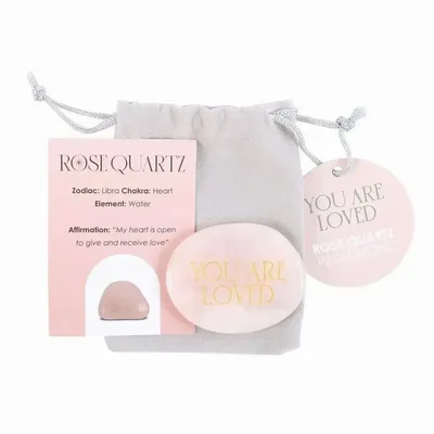 Objets de décoration - Pierre de poche en cristal de quartz rose « Tu es aimé(e) » - SOMETHING DIFFERENT WHOLESALE EUROPE BV