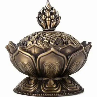 Scents - Metal Lotus Incense Cone Holder - SOMETHING DIFFERENT WHOLESALE EUROPE BV