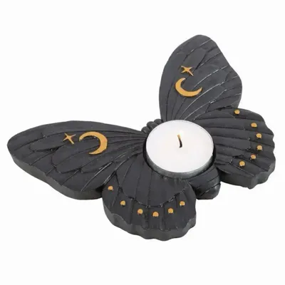 Candlesticks and candle holders - Black Moth Tealight Candle Holder - SOMETHING DIFFERENT WHOLESALE EUROPE BV