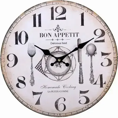 Watchmaking - Shabby Chic Bon Appetit Wall Clock - SOMETHING DIFFERENT WHOLESALE EUROPE BV