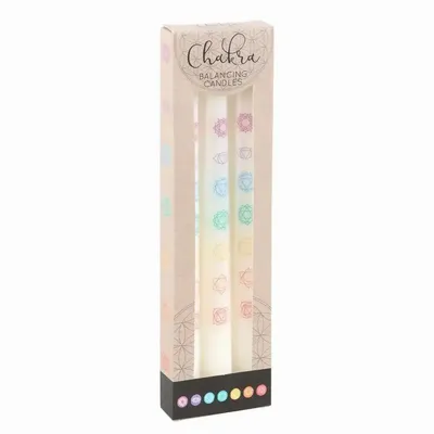 Bougies - Ensemble de 3 bougies coniques pour l'équilibrage des chakras - SOMETHING DIFFERENT WHOLESALE EUROPE BV