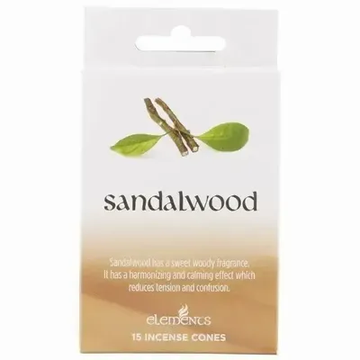Scents - Set of 12 Packets of Elements Sandalwood Incense Cones - SOMETHING DIFFERENT WHOLESALE EUROPE BV