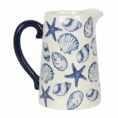 Vases - 17cm Seashell Ceramic Flower Jug - SOMETHING DIFFERENT WHOLESALE EUROPE BV