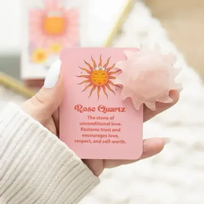 Decorative objects - Rose Quartz Crystal Sun Keepsake Stone in a Box - SOMETHING DIFFERENT WHOLESALE EUROPE BV