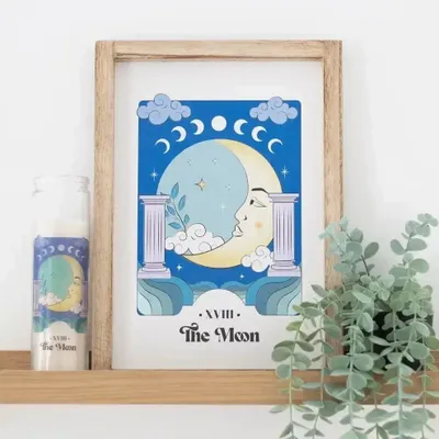 Decorative objects - The Moon Celestial Framed Wall Print - SOMETHING DIFFERENT WHOLESALE EUROPE BV