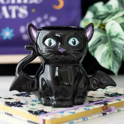 Mugs - Cute and Creepy Bat Cat Mug - SOMETHING DIFFERENT WHOLESALE EUROPE BV