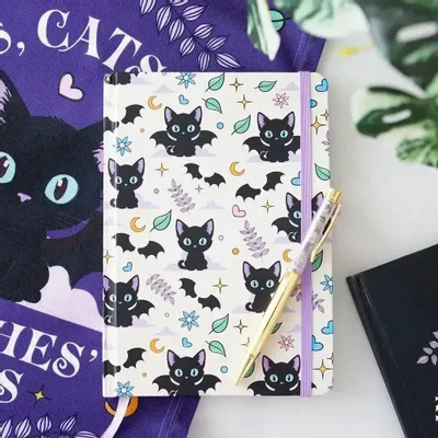 Stationery - Cute and Creepy Print A5 Notebook with Amethyst Pen - SOMETHING DIFFERENT WHOLESALE EUROPE BV