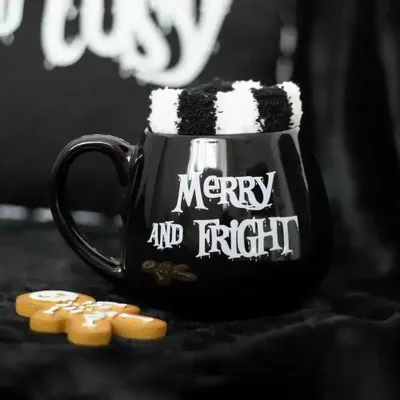 Mugs - Merry and Fright Mug and Socks Set - SOMETHING DIFFERENT WHOLESALE EUROPE BV