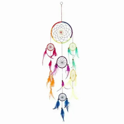 Decorative objects - 90cm Multi Rainbow Dreamcatcher - SOMETHING DIFFERENT WHOLESALE EUROPE BV