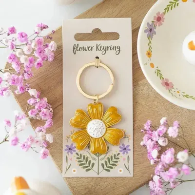 Decorative objects - Yellow Daisy Keyring - SOMETHING DIFFERENT WHOLESALE EUROPE BV