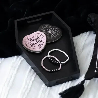 Jewelry - Plain Black Coffin Trinket Tray - SOMETHING DIFFERENT WHOLESALE EUROPE BV