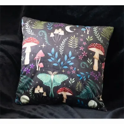 Cushions - 35cm Square Dark Forest Print Cushion - SOMETHING DIFFERENT WHOLESALE EUROPE BV