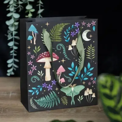 Bags and backpacks - 23cm Medium Dark Forest Print Gift Bag - SOMETHING DIFFERENT WHOLESALE EUROPE BV