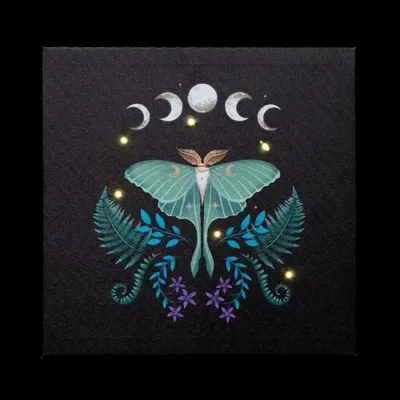 Objets de décoration - Plaque lumineuse en toile Luna Moth - SOMETHING DIFFERENT WHOLESALE EUROPE BV