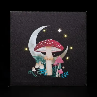 Decorative objects - Forest Mushroom Light Up Canvas Plaque - SOMETHING DIFFERENT WHOLESALE EUROPE BV