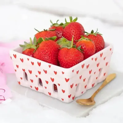 Sets de table - Panier à baies en céramique à motif cœur rose - SOMETHING DIFFERENT WHOLESALE EUROPE BV