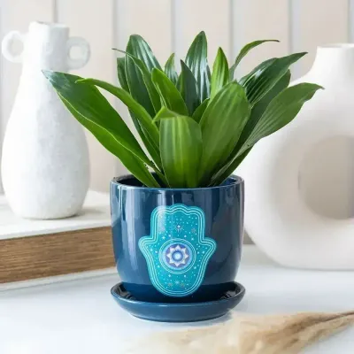 Flower pots - Hand of Hamsa Ceramic Plant Pot - SOMETHING DIFFERENT WHOLESALE EUROPE BV