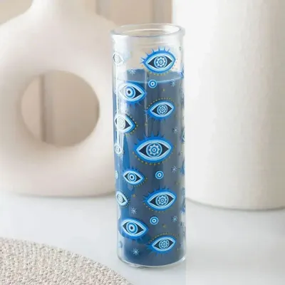 Bougies - Bougie tube Rose blanche à motif Œil omniscient - SOMETHING DIFFERENT WHOLESALE EUROPE BV