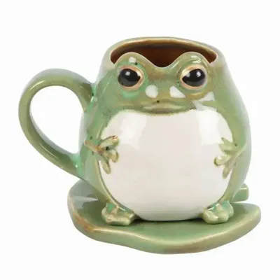 Mugs - Frog Shaped Mug and Lily Pad Saucer - SOMETHING DIFFERENT WHOLESALE EUROPE BV
