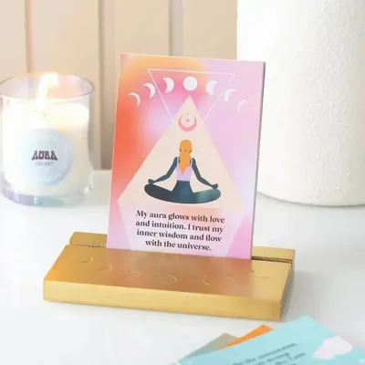 Stationery - Aura Affirmation Cards with Wooden Stand - SOMETHING DIFFERENT WHOLESALE EUROPE BV