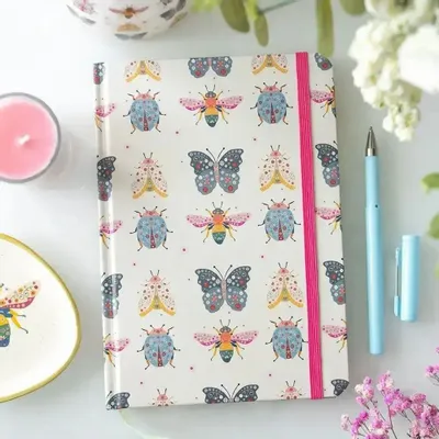 Stationery - Floral Bug Print A5 Notebook - SOMETHING DIFFERENT WHOLESALE EUROPE BV