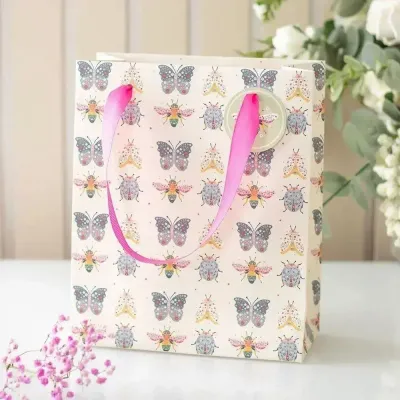 Bags and backpacks - 23cm Medium Floral Bug Print Gift Bag - SOMETHING DIFFERENT WHOLESALE EUROPE BV