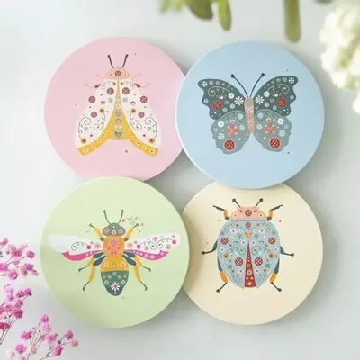 Placemats - Floral Bug Coaster Set - SOMETHING DIFFERENT WHOLESALE EUROPE BV