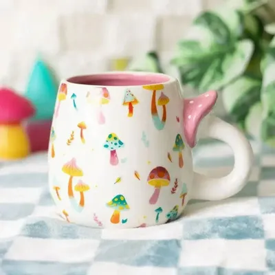 Tasses et mugs - Mug à motif champignon funky avec anse en forme de champignon - SOMETHING DIFFERENT WHOLESALE EUROPE BV