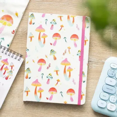 Papeterie bureau - Carnet A5 imprimé champignons funky - SOMETHING DIFFERENT WHOLESALE EUROPE BV